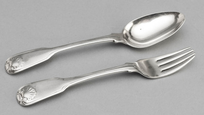 Indian Colonial Silver Dessert Spoon & Fork - Twentyman & Co.