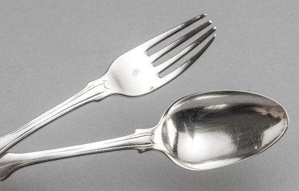 Indian Colonial Silver Dessert Spoon & Fork - Twentyman & Co.