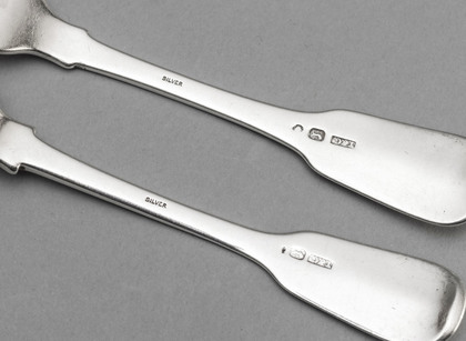 Indian Colonial Silver Dessert Spoon & Fork - Twentyman & Co.