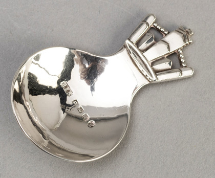 RE Stone Silver Jubilee Silver Crown Caddy Spoon - Asprey London
