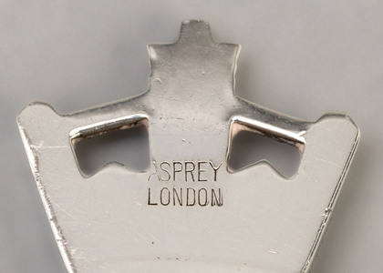 RE Stone Silver Jubilee Silver Crown Caddy Spoon - Asprey London