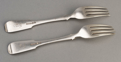 Canadian Silver Tableforks (Pair) - George Savage Montreal (2of2)
