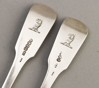 Irish Georgian Silver Tableforks (pair) - Hallmarking Interest, 1825, Thomas Farnell