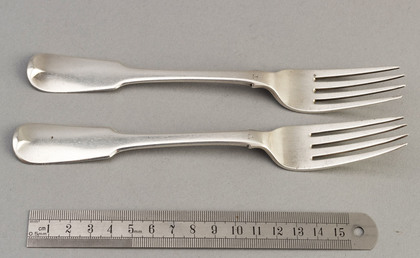 Irish Georgian Silver Tableforks (pair) - Hallmarking Interest, 1825, Thomas Farnell
