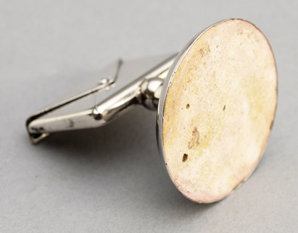 Rare Antique Silver Envelope Stamp Case - Mounted on Stand for Desk