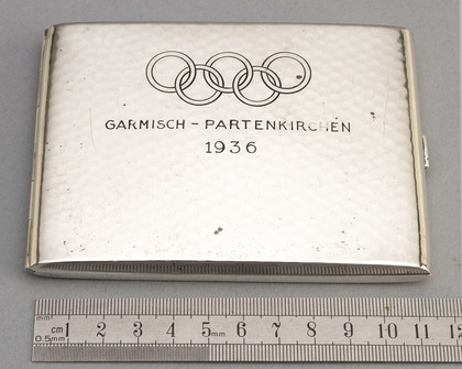 1936 Winter Olympic Commemorative Sterling Silver Cigarette Case - Garmisch Partenkirchen