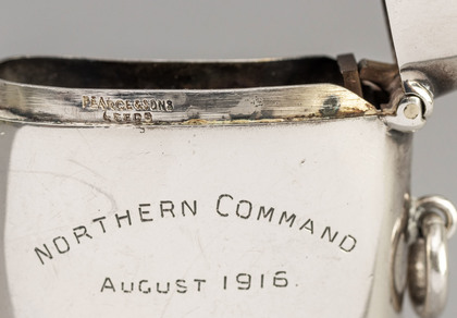 Northern Command Bombing School Antique Silver Vesta Case - Grenade School