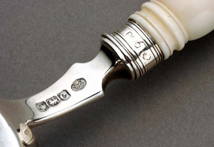 Solid Silver and Ivorine Crumb Scoop