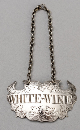 Early Georgian Flat Chased Escutcheon Wine Label WHITE-WINE - Louis Hamon