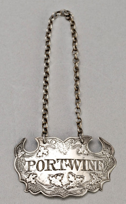 Late Georgian Flat Chased Escutcheon Wine Label PORT-WINE - Rawlings & Summers, Replica of Louis Hamon