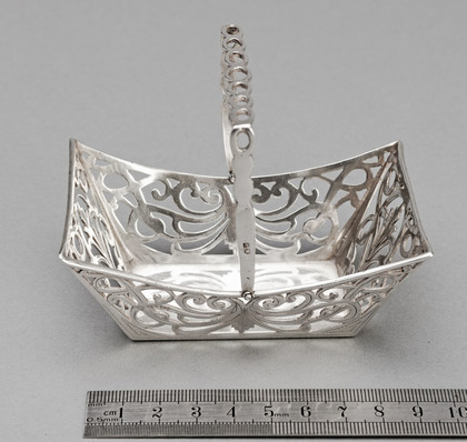 Antique Silver Miniature Swing Handled Basket - Williams Ltd