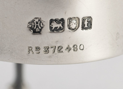 Kate Harris Arts & Crafts Antique Silver Vase Holder - Missing Powell Green Glass Vase