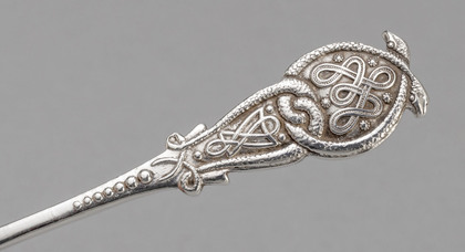 Irish Silver Celtic Pattern Christening Spoon - Sword of Light 1916-1966 Jubilee Hallmark
