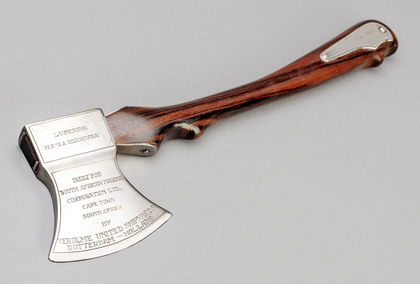 Dutch Silver Ceremonial Axe for Ship's Launch - Safmarine, S.A. Hexrivier, Verolme