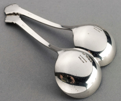 Celtic Revival Silver Sauce Ladles (Pair) - Irish Boujet Hallmarks
