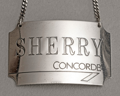 Concorde Sterling Silver Wine Label - Sherry, Decanter Label