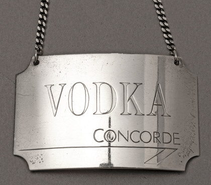 Concorde Sterling Silver Wine Label - Vodka, Decanter Label
