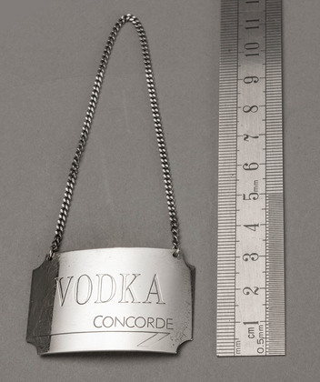 Concorde Sterling Silver Wine Label - Vodka, Decanter Label