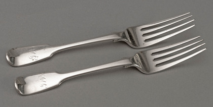 Cape Silver Fiddle Pattern Dessert Forks (Pair) - Fredrik Waldek