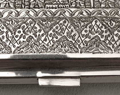 Persian Silver King Darius & Immortals Cigarette Case - Iran 900, Persepolis