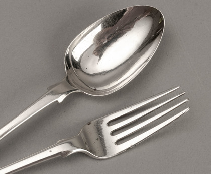 Cape Silver Fiddle Pattern Dessert Spoon & Fork- Fredrik Waldek