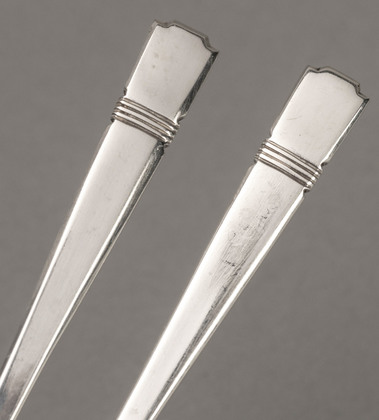 Art Deco Sterling Silver Christening Spoon and Baby Pusher